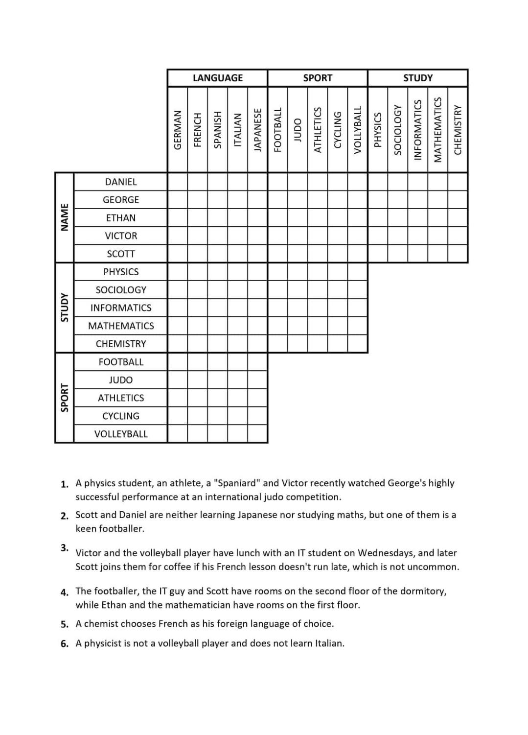 Logic Puzzle R puzzles Worksheets Library