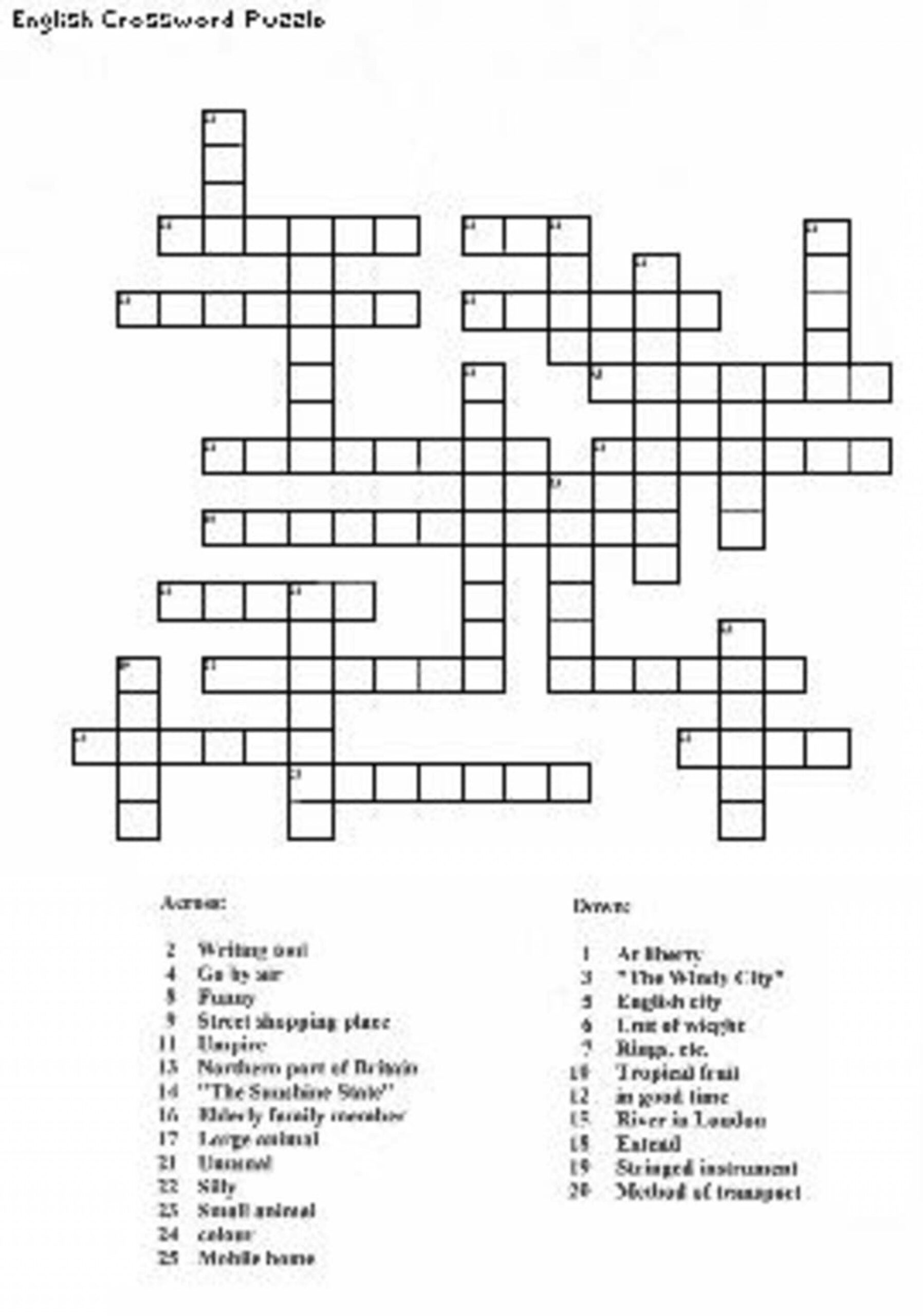 Make Your Own Crossword Puzzle Printable