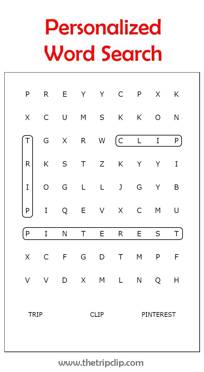 Make Your Own Word Search Puzzle Printable