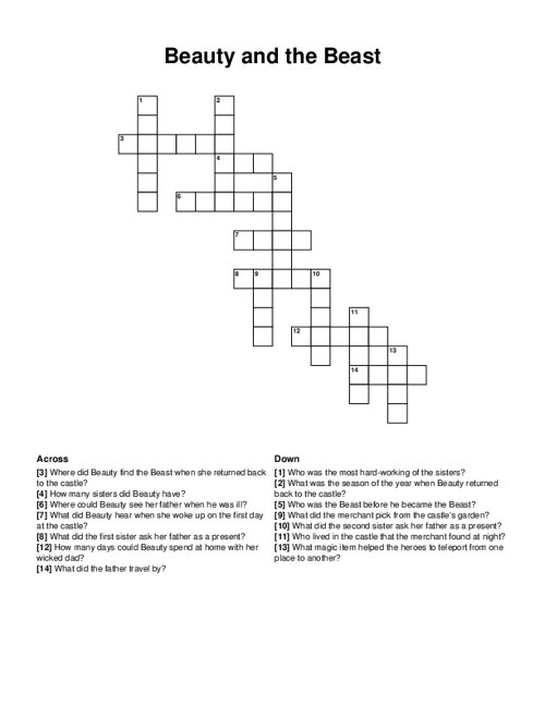 Marvel Crossword Puzzle