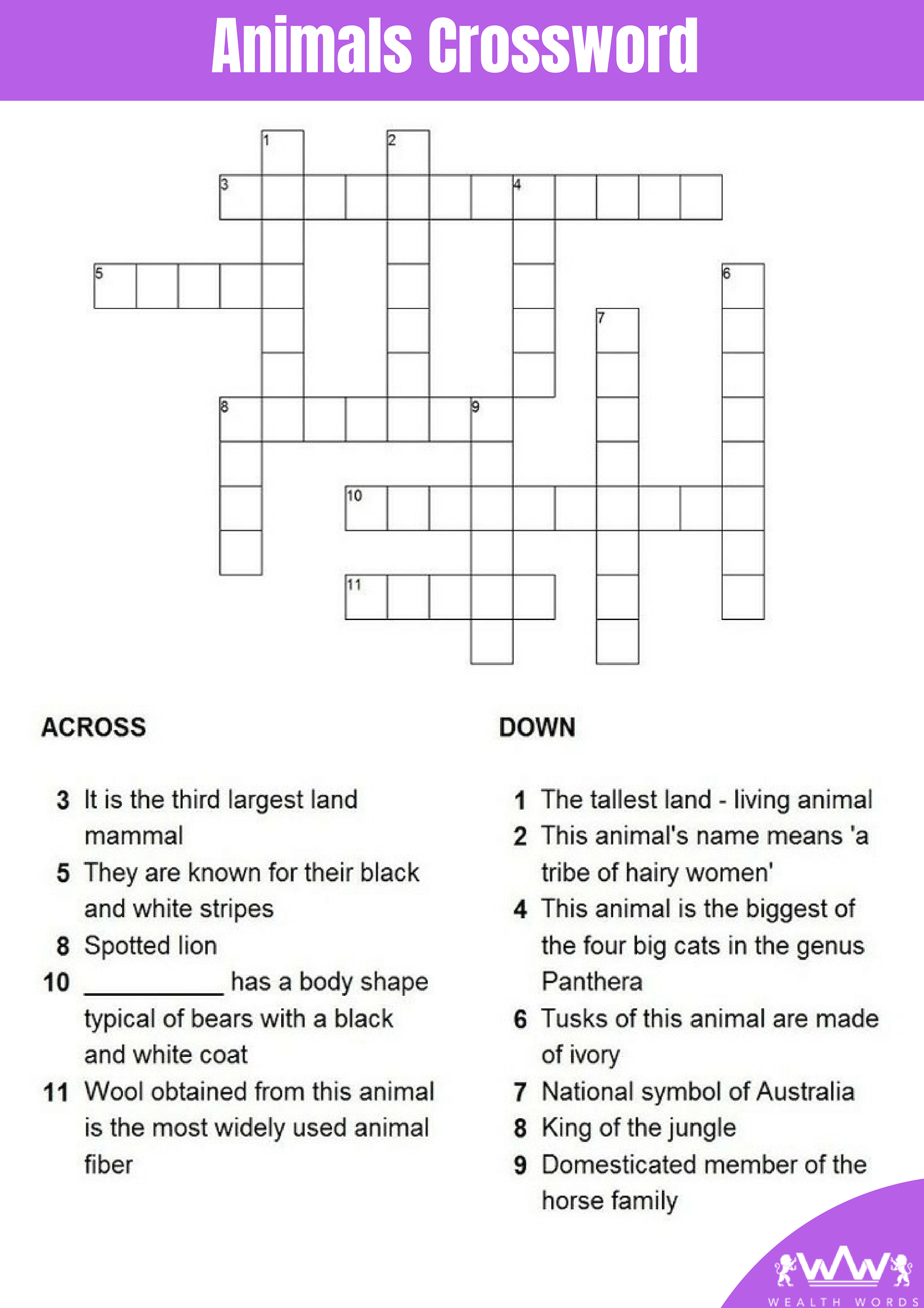 Maths Crossword With Answers