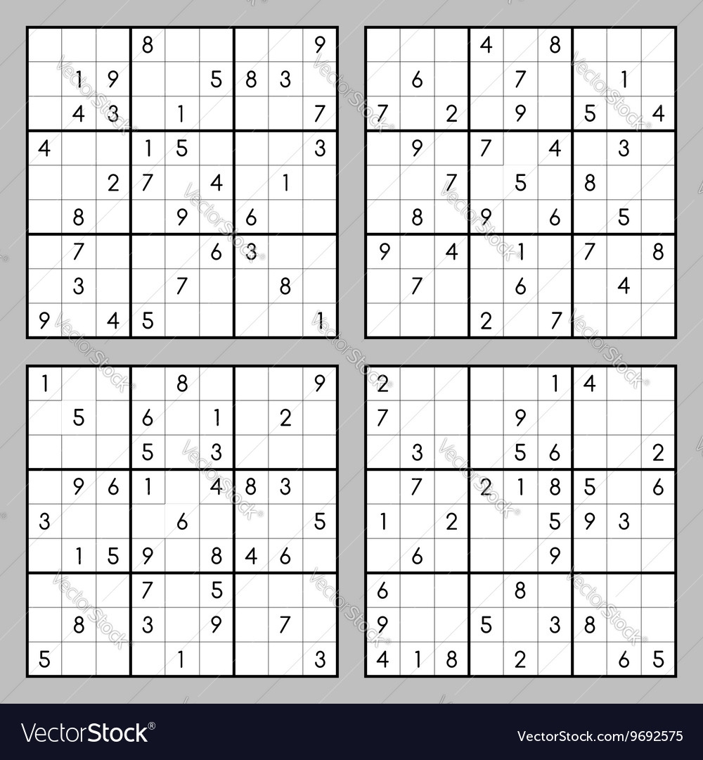 Medium Printable Sudoku Puzzles 4 Per Page Gridgit Sudoku Printables