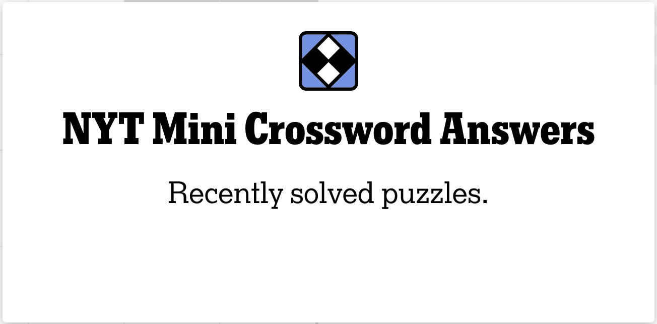 Mini Crossword NYT Answers