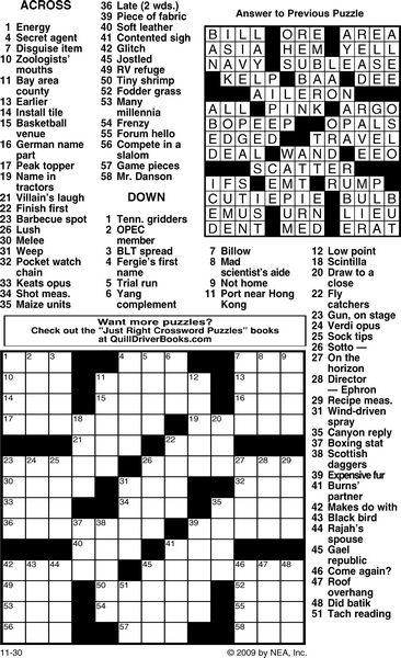 Monday Crossword 11 30 Serving Carson City For Over 150 Years