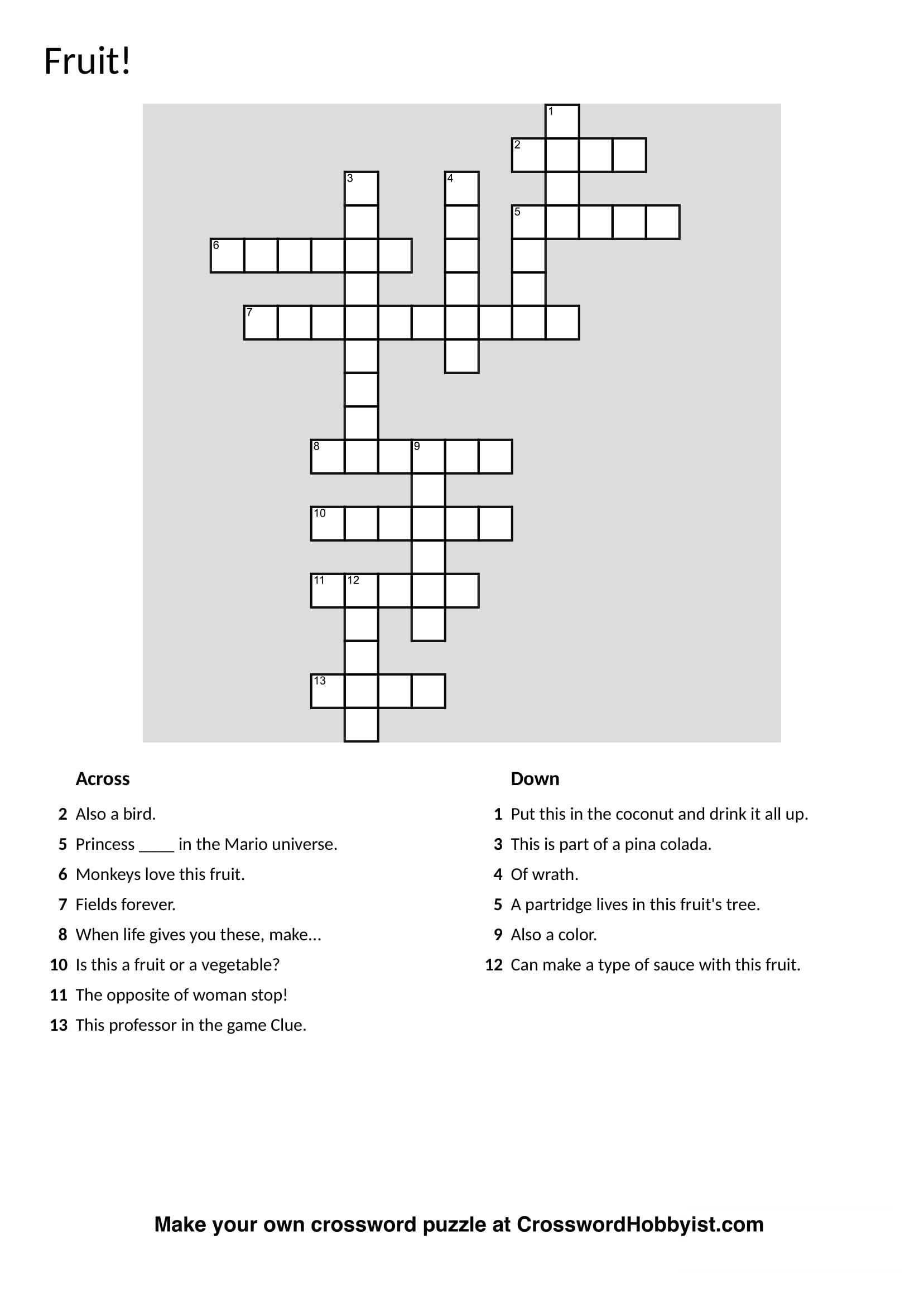 My Crossword Puzzle Maker
