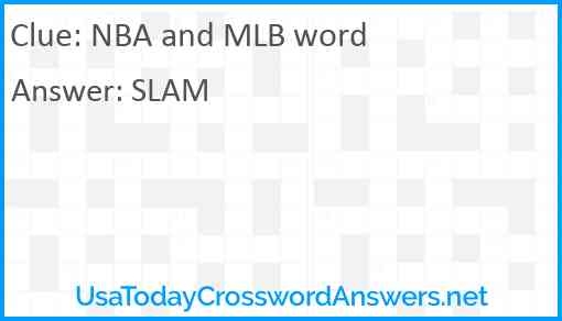 NBA And MLB Word Crossword Clue UsaTodayCrosswordAnswers