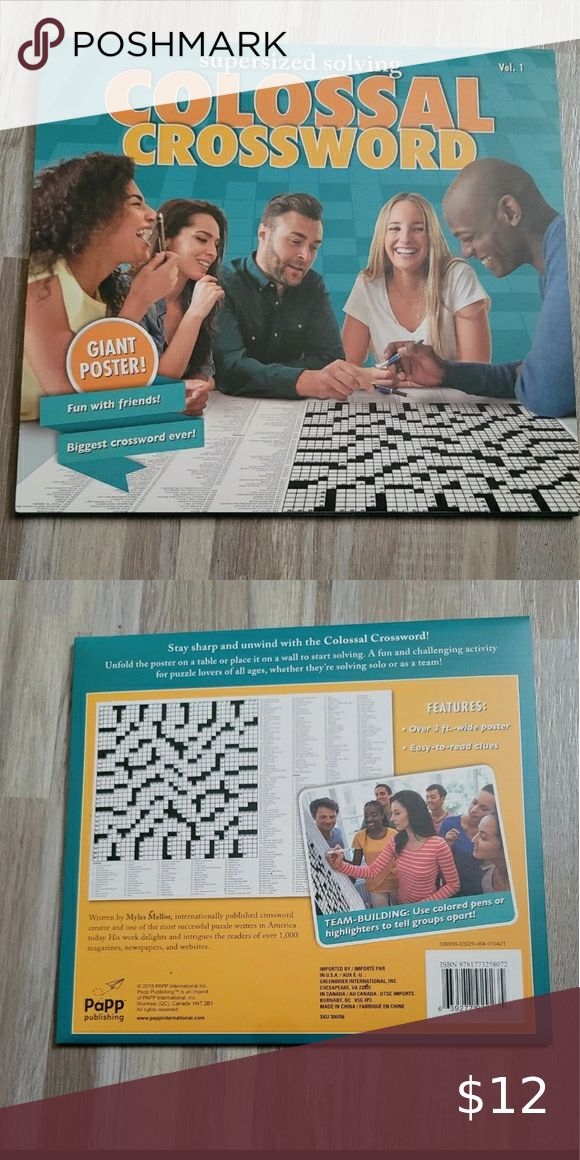 New Papp Supersized Solving Colossal Crossword Puzzle Giant Poster Vol 