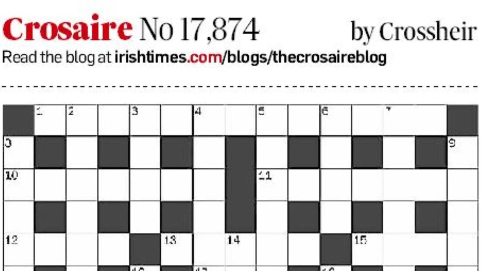 New Setters For Irish Times Crosaire Crossword The Irish Times