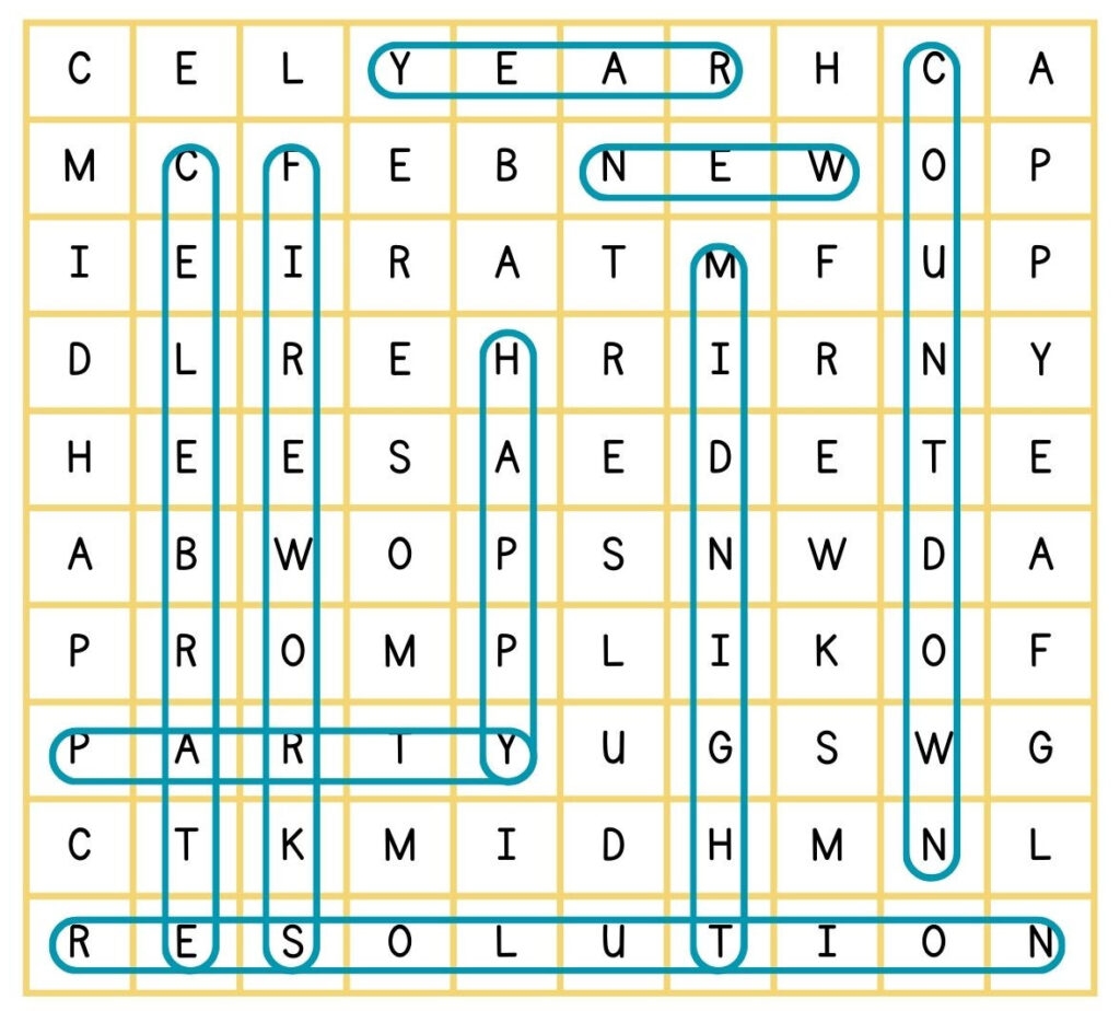 New Year s Eve Crossword Solution 24 Seasoned Times