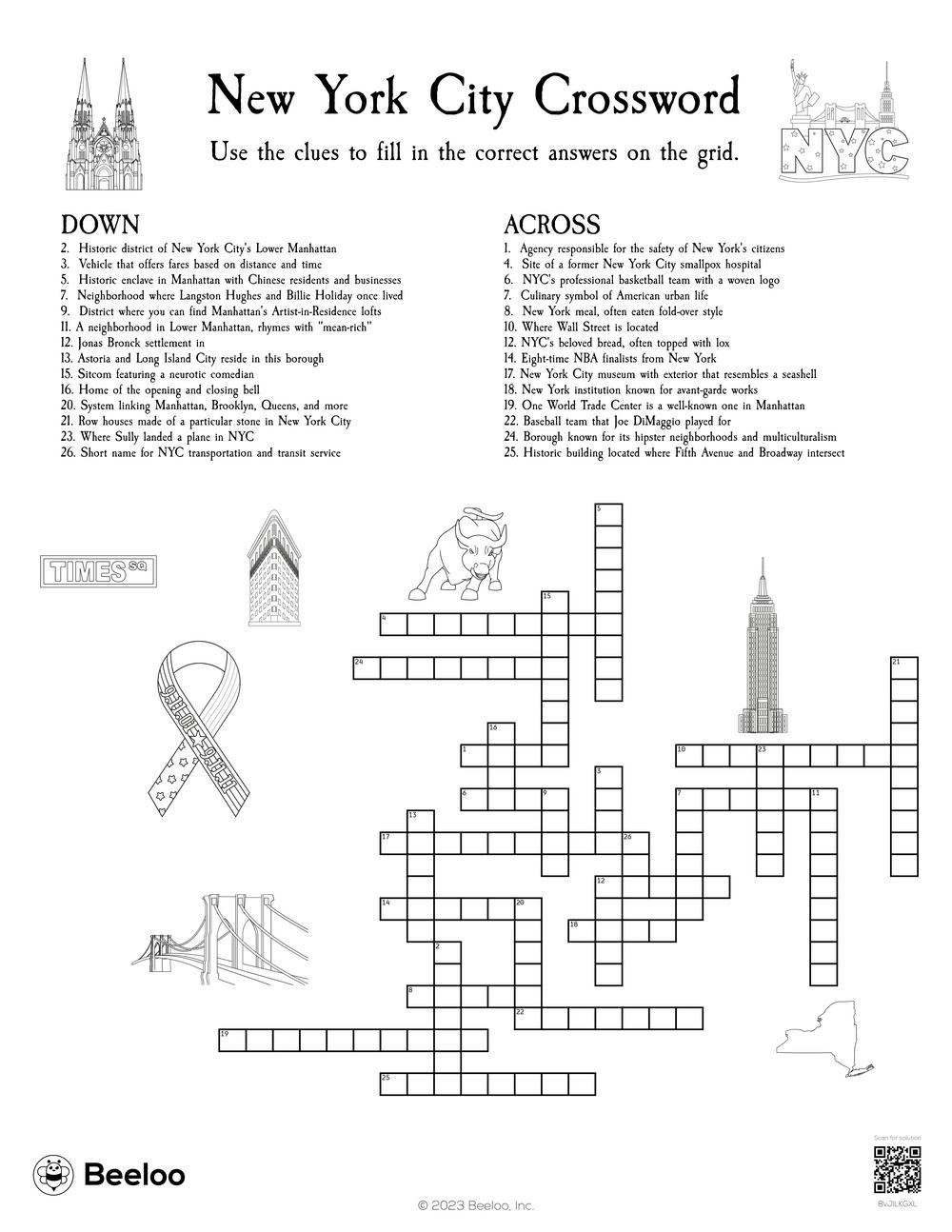 New York Crossword Puzzle Printable Printable Free Templates
