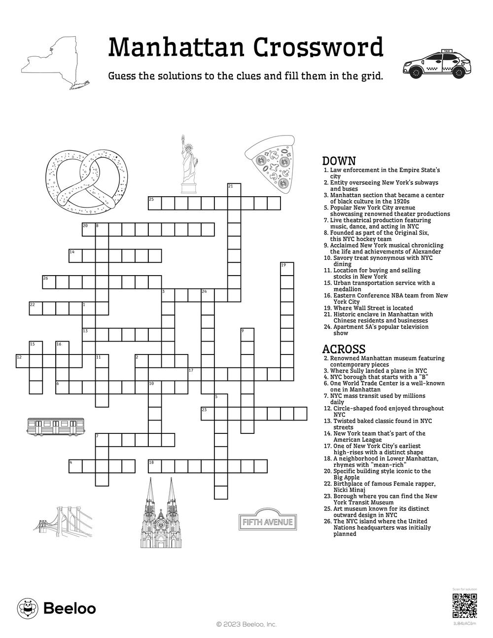 New York Crossword Puzzle Printable Printable Free Templates