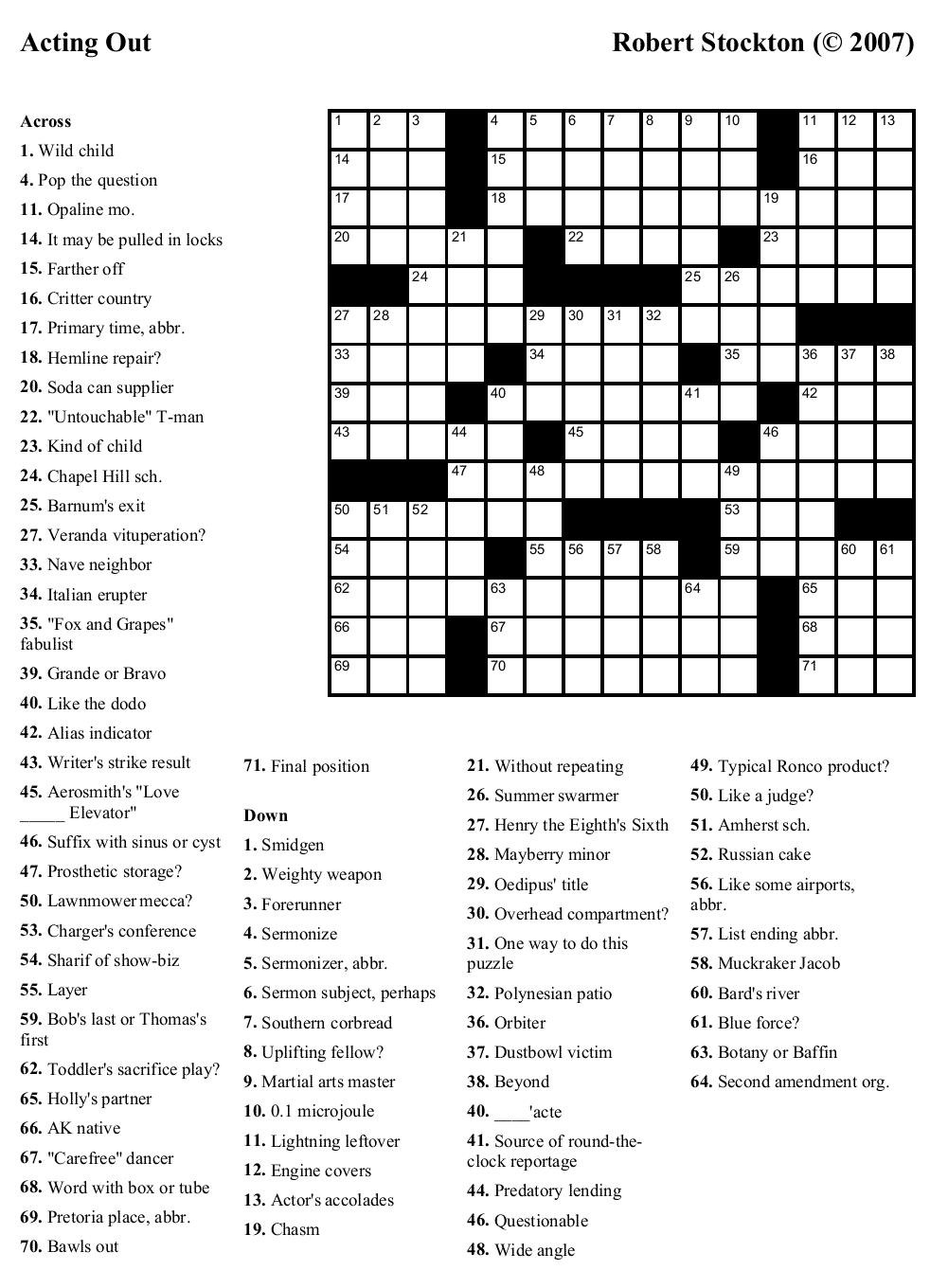 New York Times Crossword Printable Free Monday Free Printable