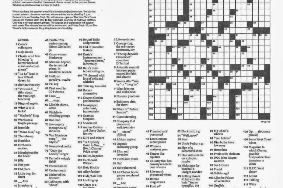 New York Times Free Daily Mini Crossword Sormm