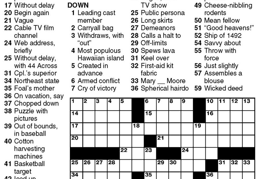 Newsday Crossword Puzzle For Jul 31 2019 By Stanley Newman Creators