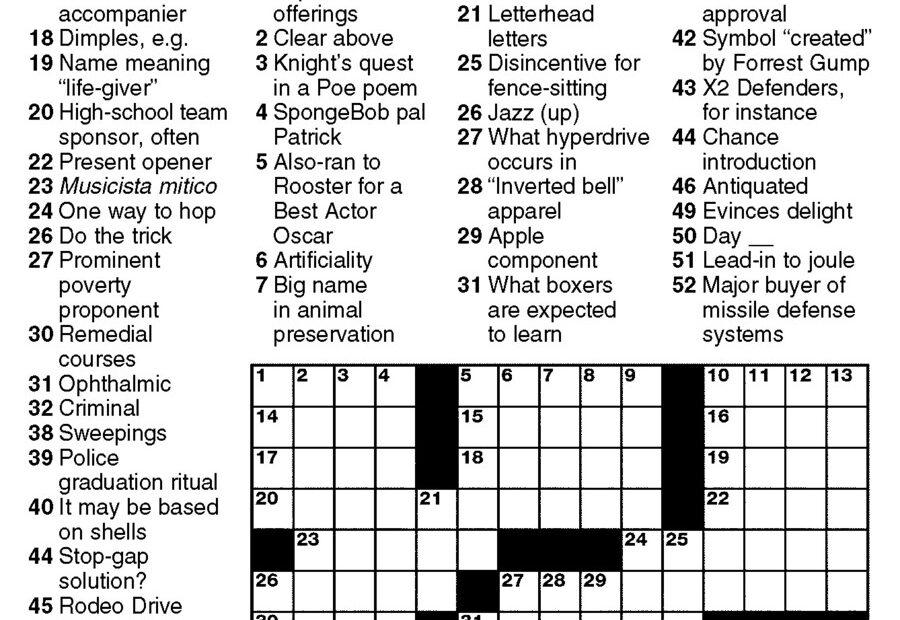 Newsday Crossword Puzzle For Jun 11 2016 By Stanley Newman Creators