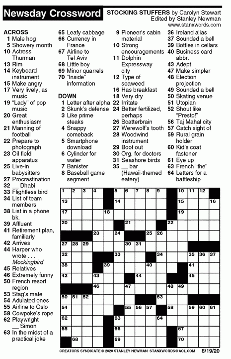 Newsday Crossword Puzzles To Print Printable Crosswor Vrogue co