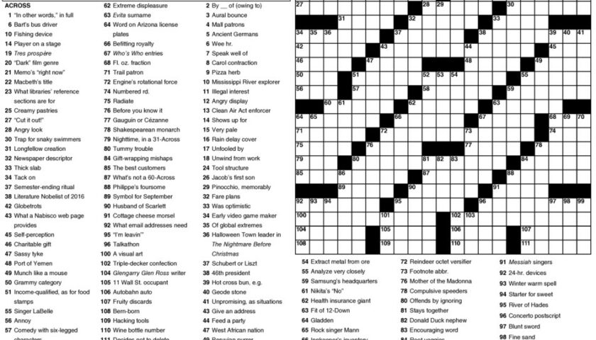 Newsday Sunday Crossword Printable Engage Your Mind And Enhance Your 