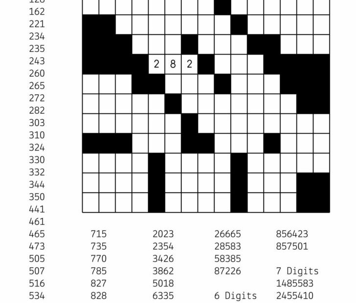 Number Criss Cross Puzzles Printable Sally Crossword Puzzles