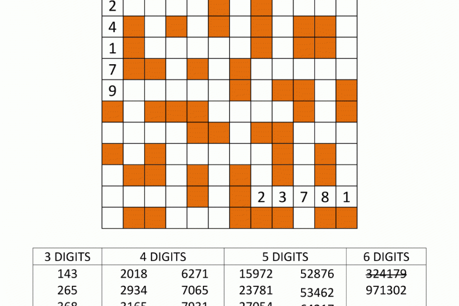 Number Fill In Puzzles Free Printable Fill In Puzzles Online Free