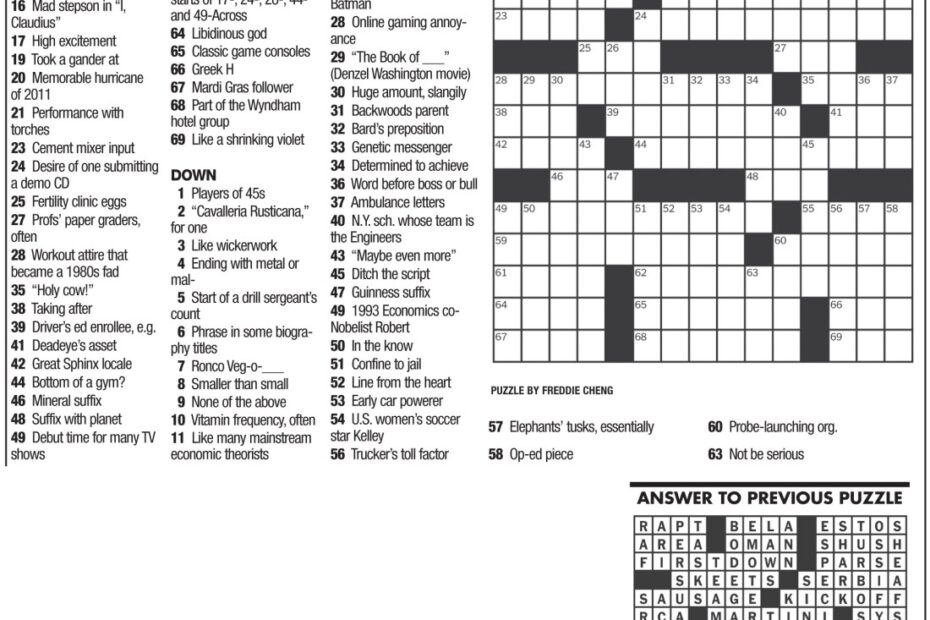 NY Times Crossword 0930 Mountain Xpress