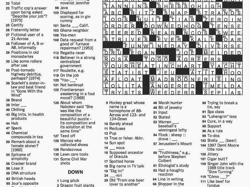 Ny Times Crossword Printable 84 Images In Collection Page 2 New