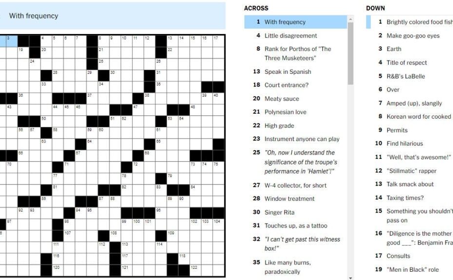 NYT Crossword Hints May 13 2025 Try Hard Guides