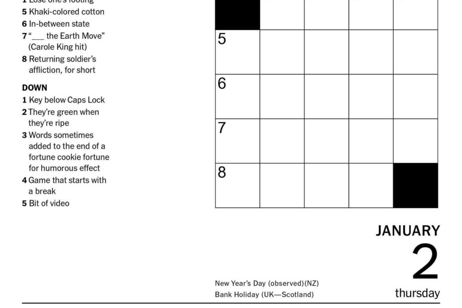 Nytimes Mini Crossword Lopezmoon