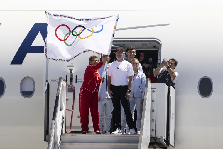Olympic Flag Arrives In Los Angeles Host City For 2028 Games