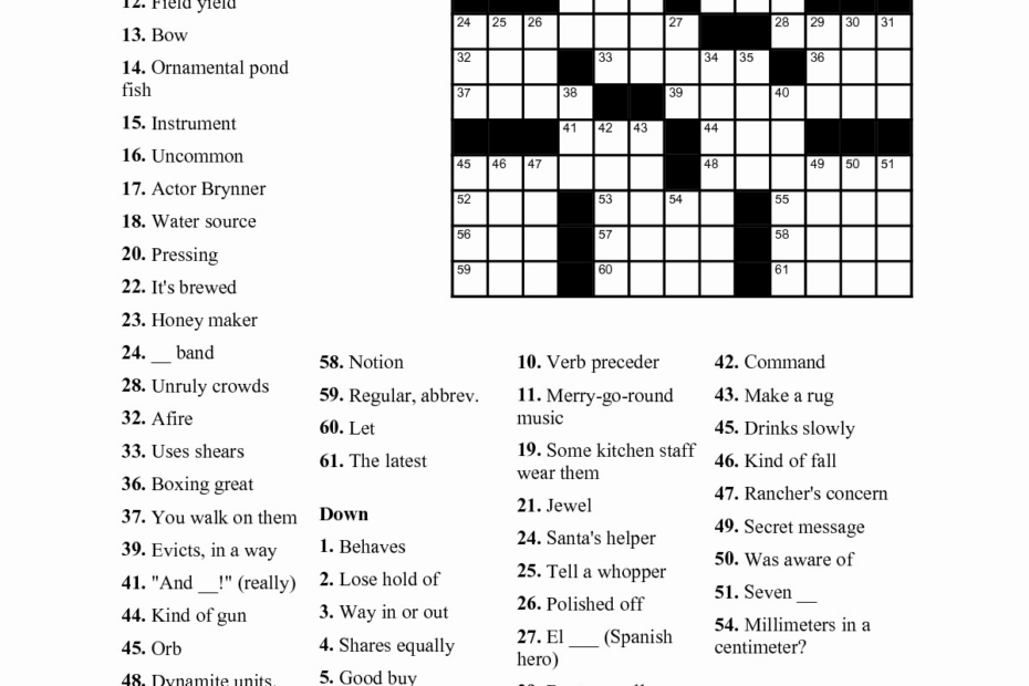 Online Printable Crossword Puzzle Maker BbBos
