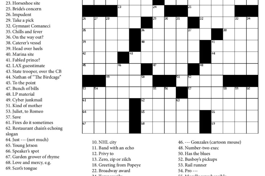 Onlinecrosswords Net Printable Daily Crosswords Php Printable