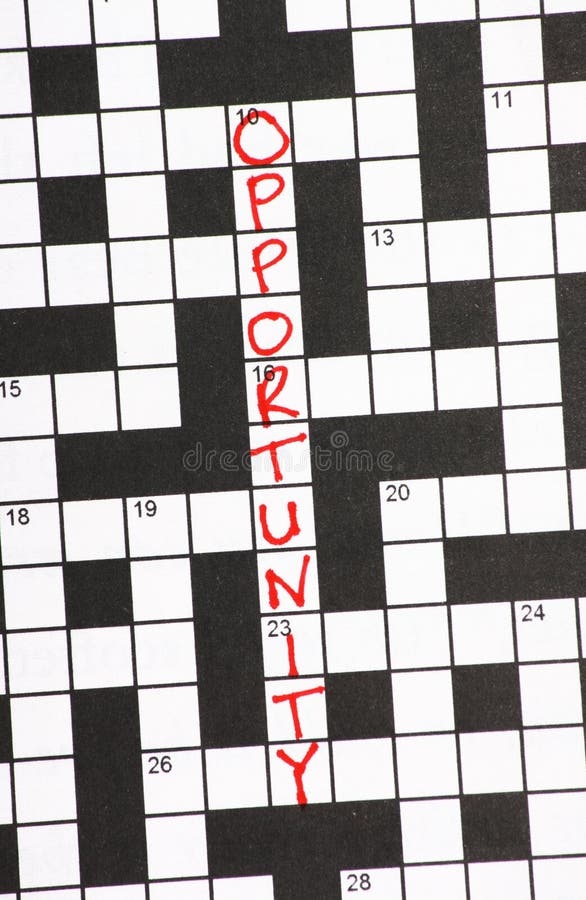 Opportunity Crossword Clue Stock Photo Image Of Clue 42133962
