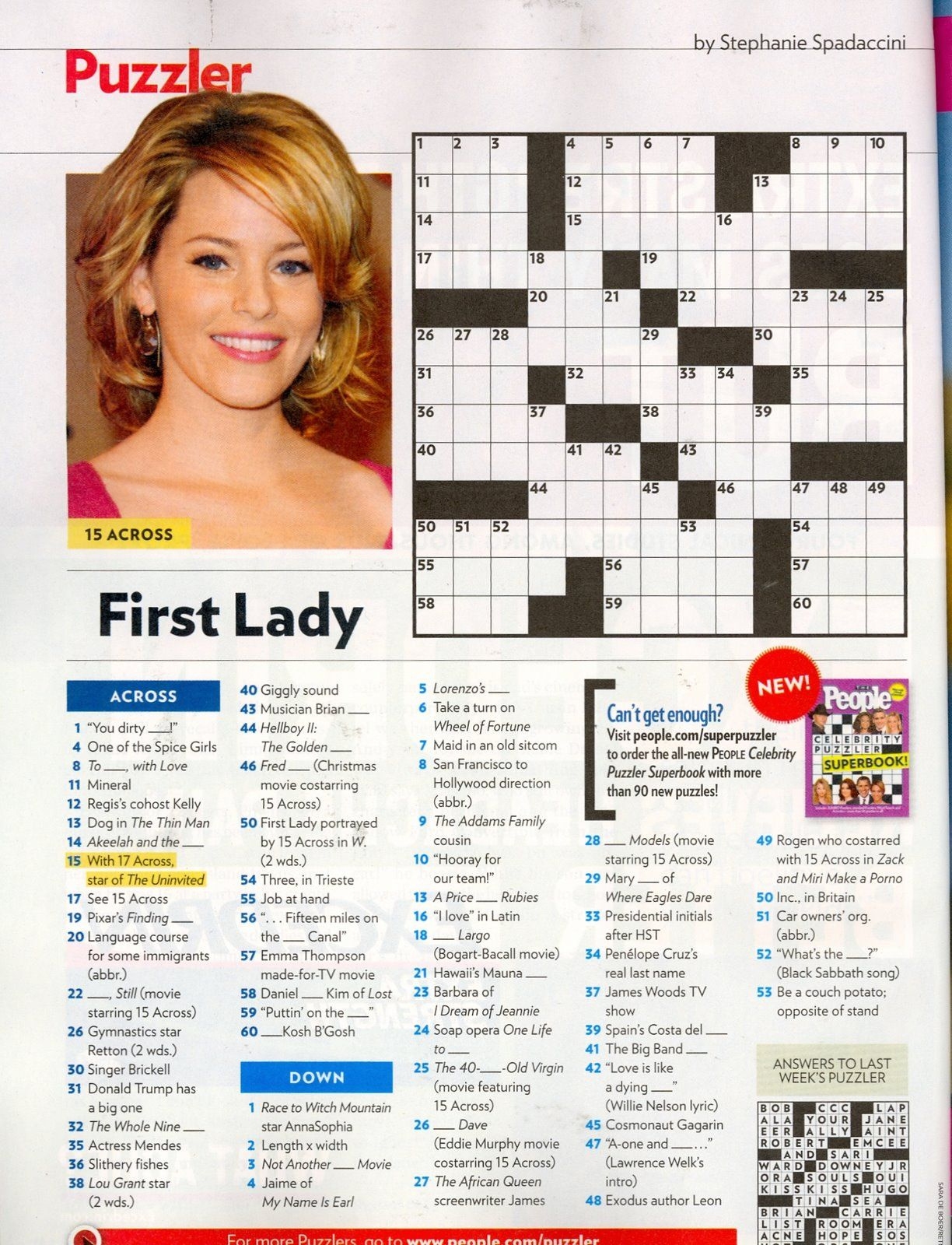 People Magazine Crossword Puzzles Free Printable Sally Crossword Puzzles