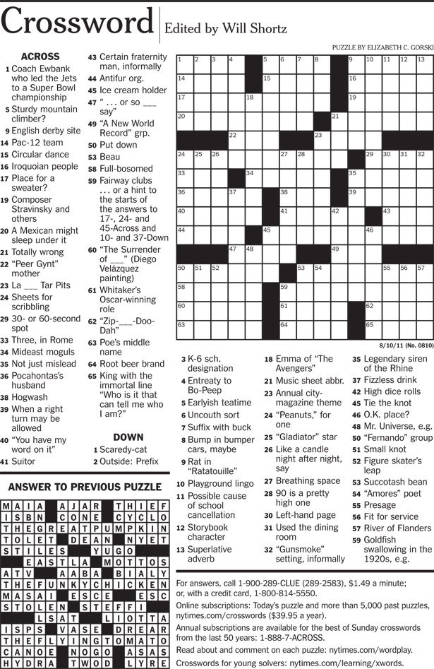 Pin On NY Times Crossword Puzzles Answers Free Printable