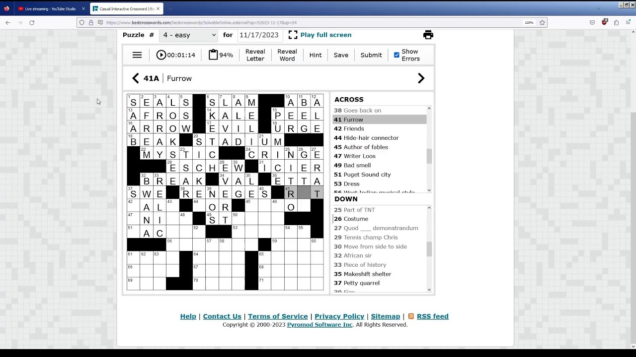Playing In The Crossword Puzzle Tournament On BestCrosswords YouTube