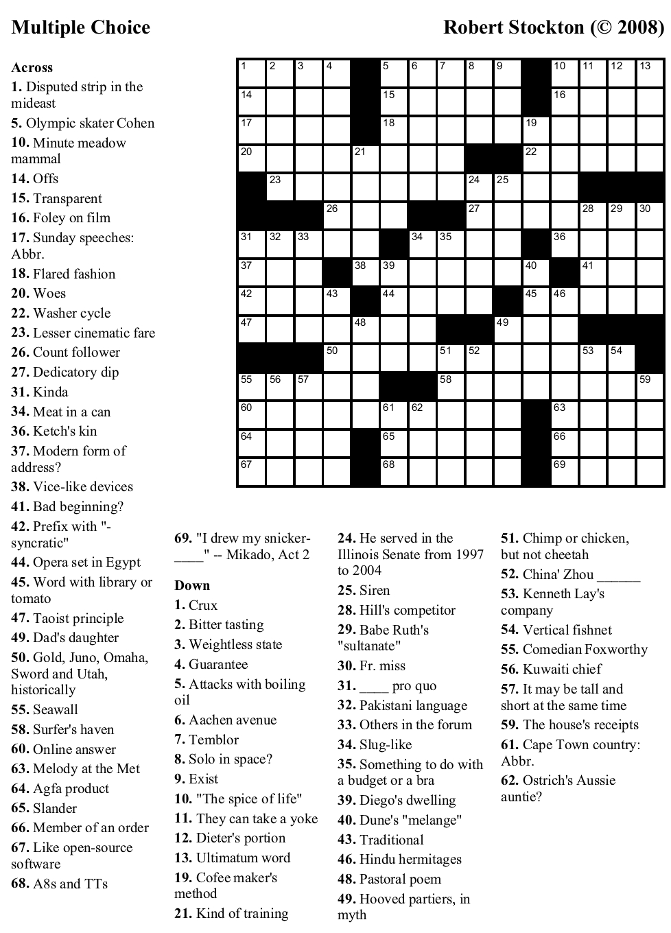 Pop Culture Crossword Printable Free Free Printable Emma Crossword 