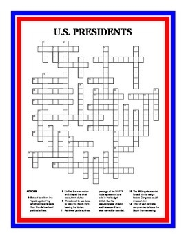 Presidents Day Crossword Puzzle Printable