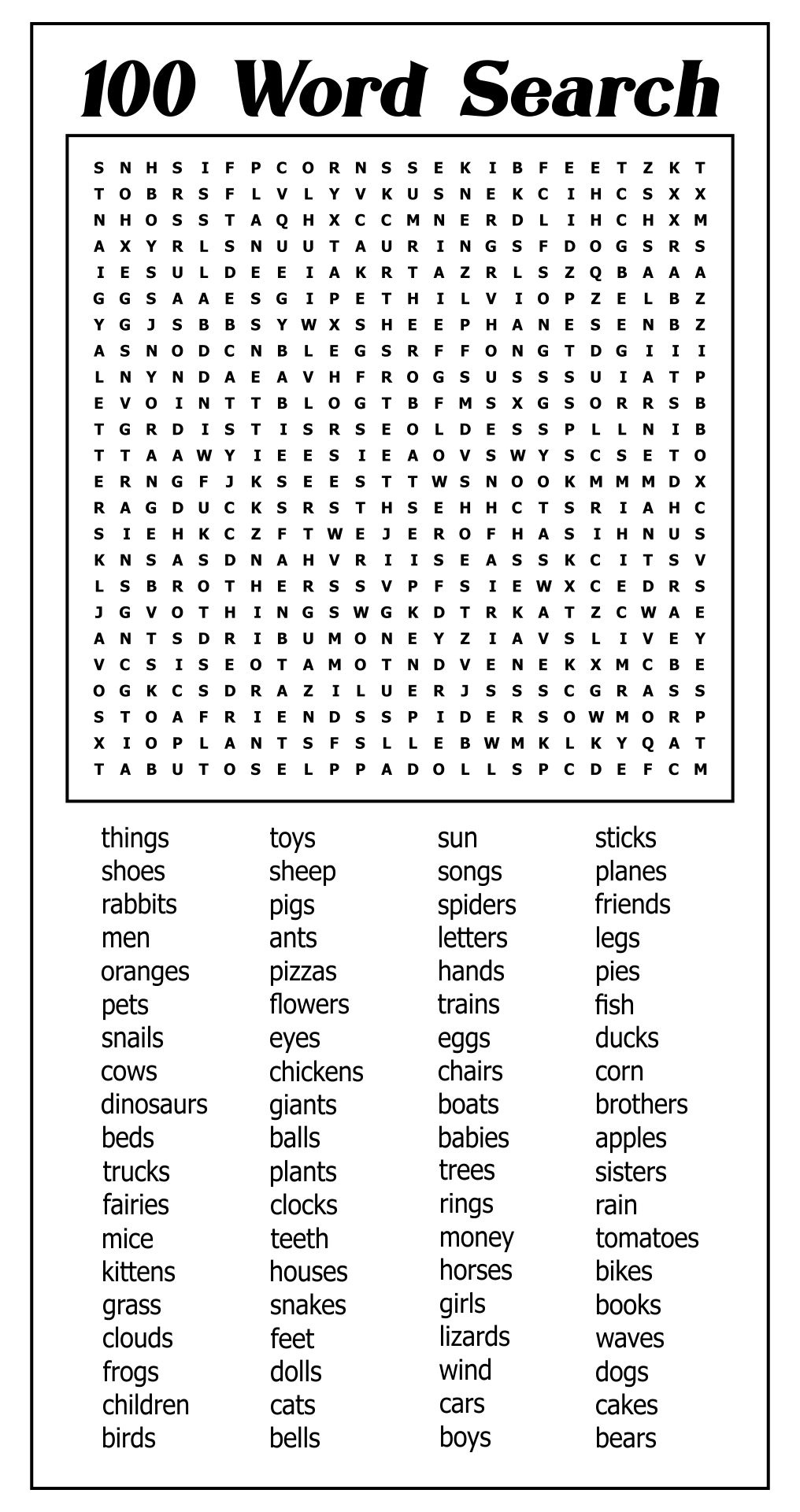 Printable 100 Hard Word Search Puzzles Free Printable Word Searches 