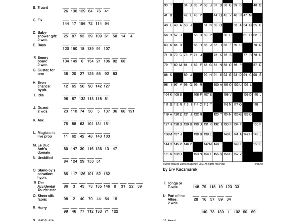 Printable Acrostic Puzzle Free Crossword Puzzles Printable