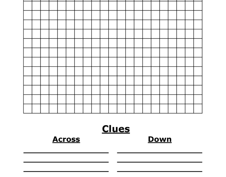 Printable Blank Crossword Grid Printable Crossword Puzzles James