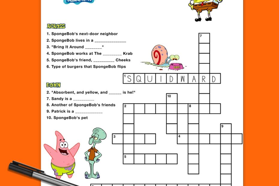 Printable Cartoon Crossword Puzzles Printable Crossword Puzzles