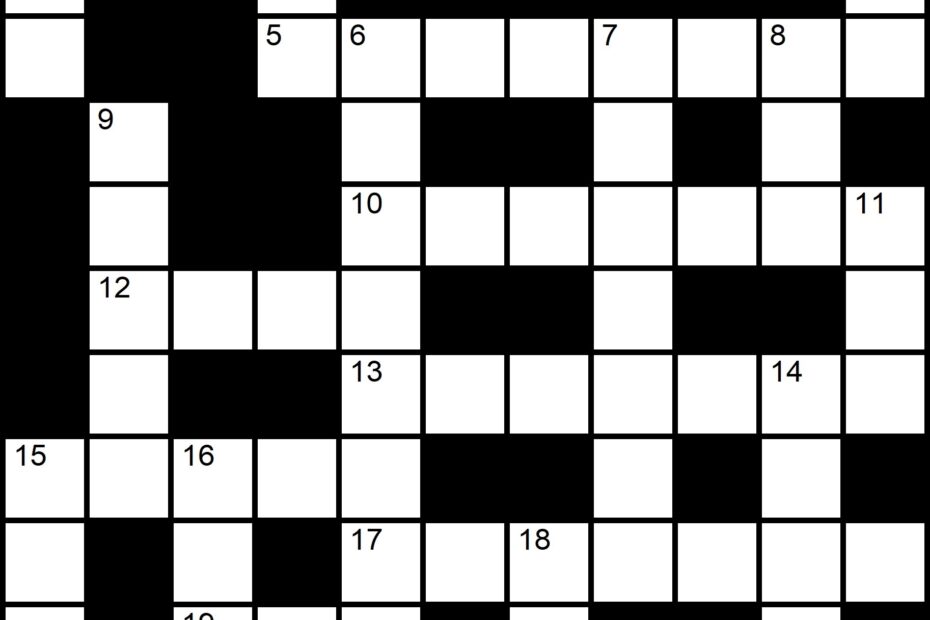 Printable Cross Word Puzzles