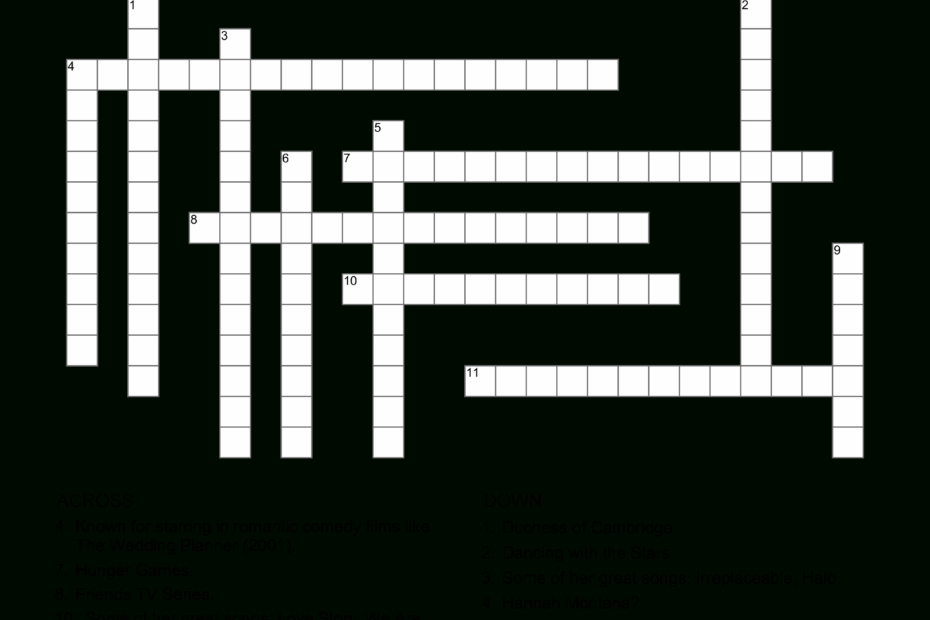 Printable Crossword Celebrity Printable Crossword Puzzles
