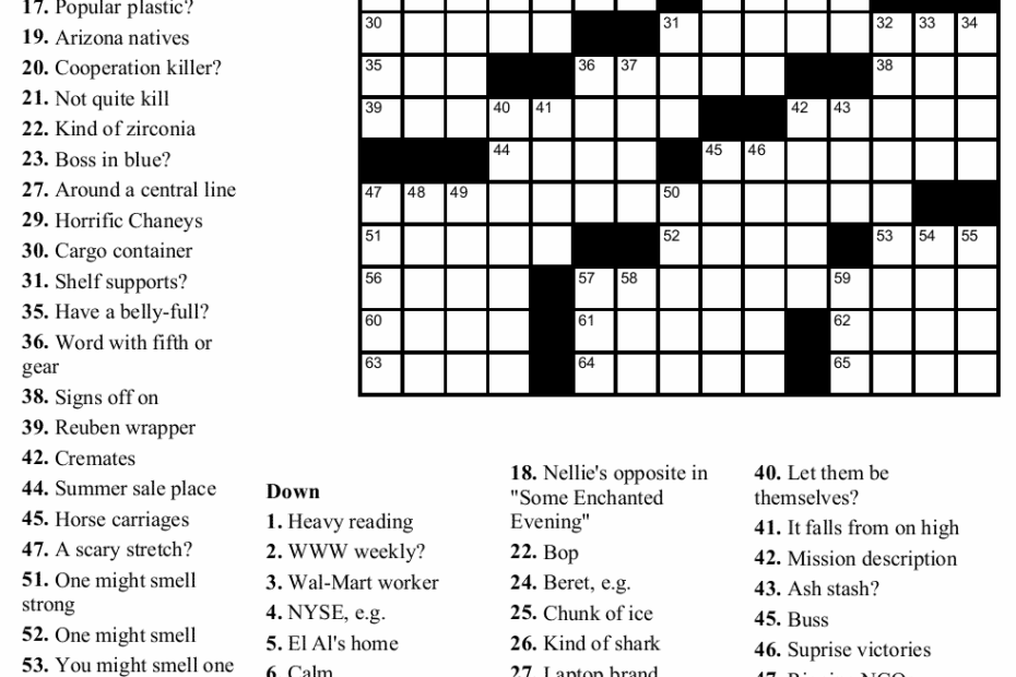 Printable Crossword Games Printable Crossword Puzzles