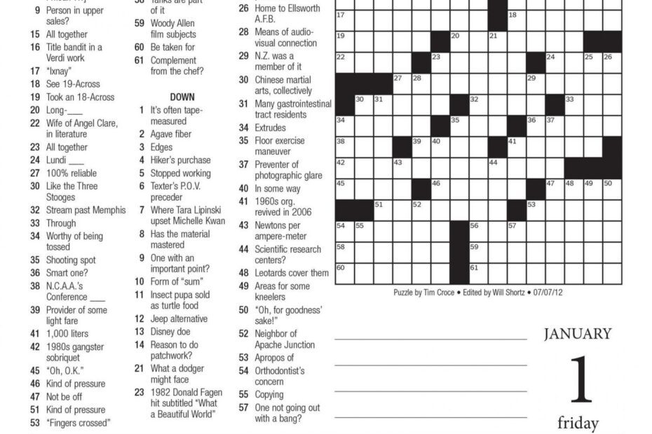 Printable Crossword Puzzle For Seniors Printable Crossword Puzzles