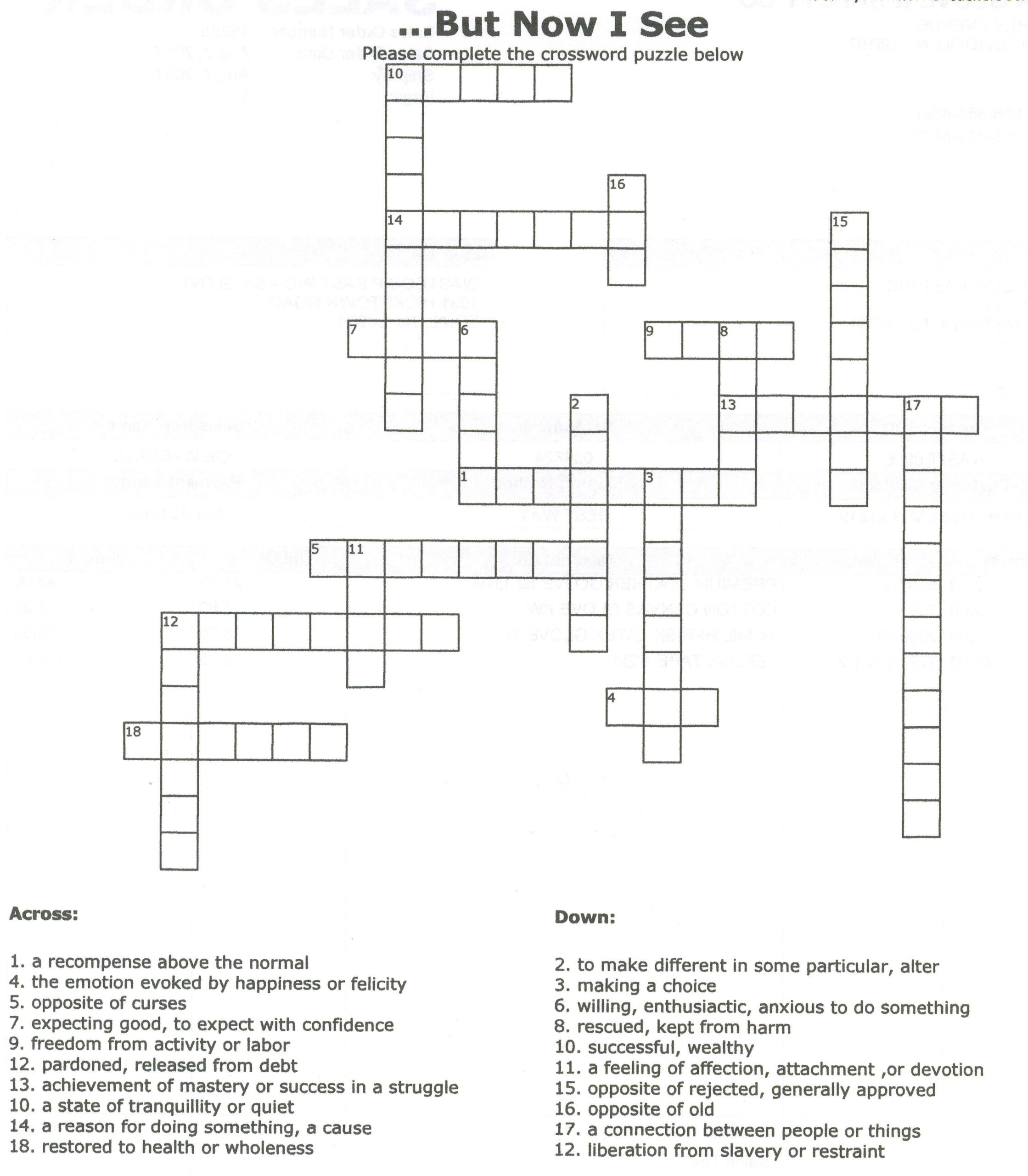 Printable Crossword Puzzles For 9 Year Olds Sally Crossword Puzzles