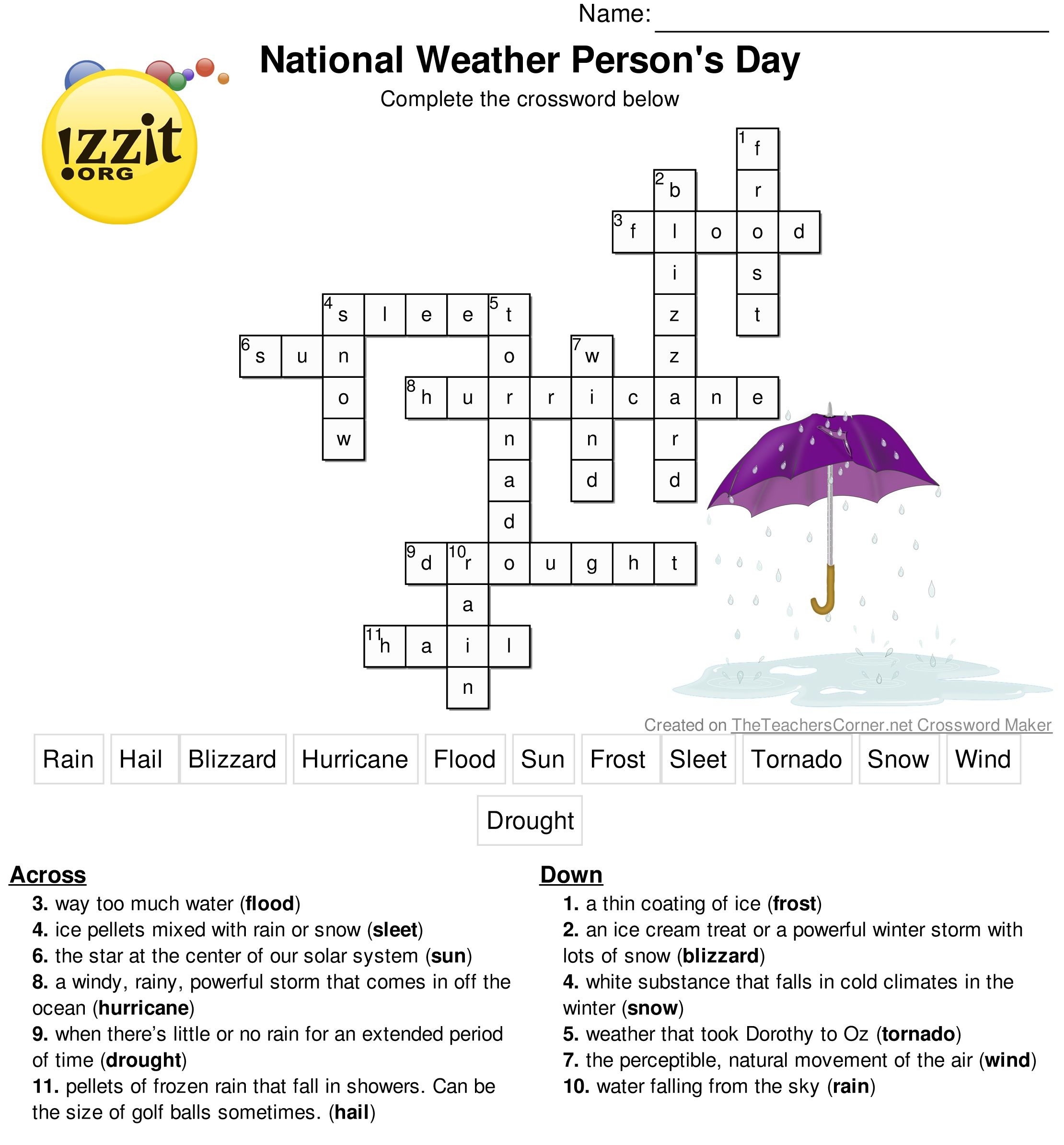 Printable Crossword Puzzles For Grade 1 Printable Crossword Puzzles