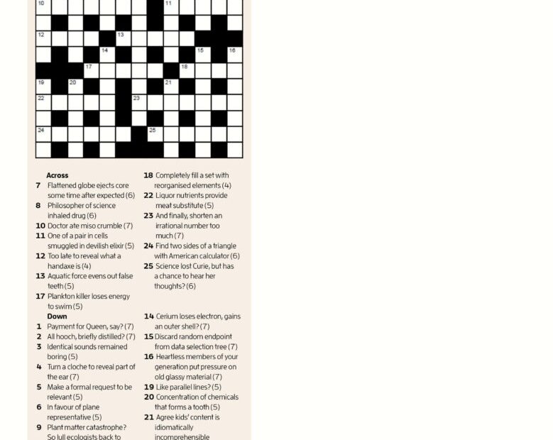 Printable Crossword Puzzles Globe And Mail Printable Crossword Puzzles
