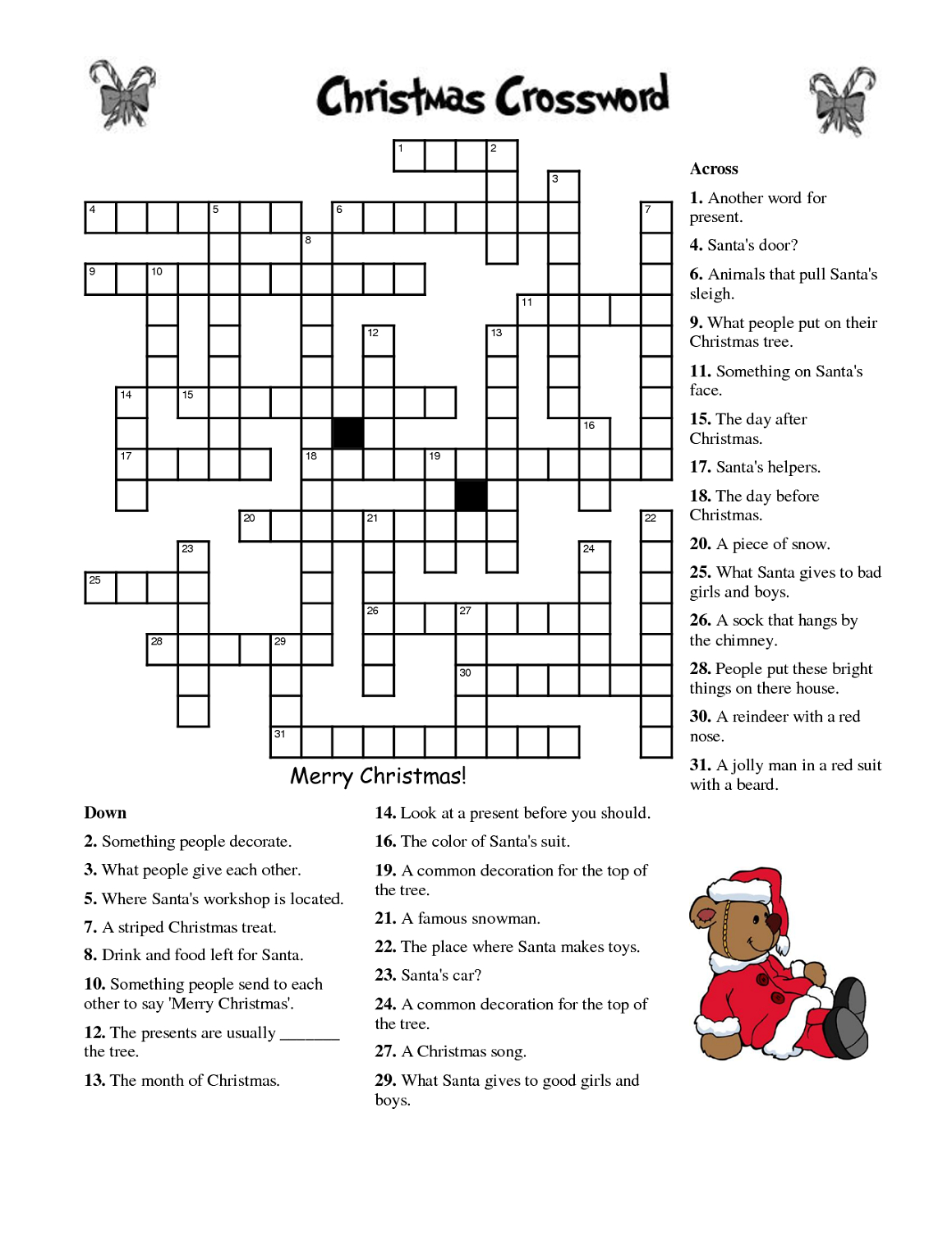 Printable Crosswords For 5 Year Olds Printable Crossword Puzzles