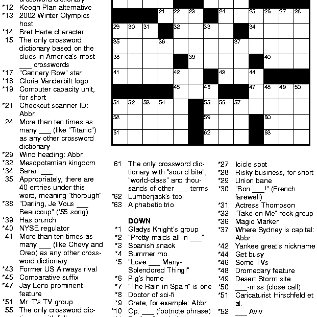 Printable Crosswords Mirroreyes Mary Crossword Puzzles