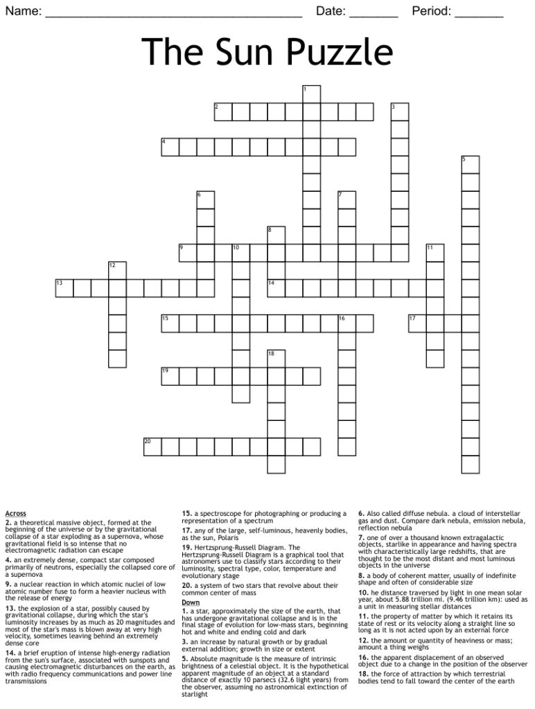Printable Crosswords The Sun Free Crossword Puzzles Printable